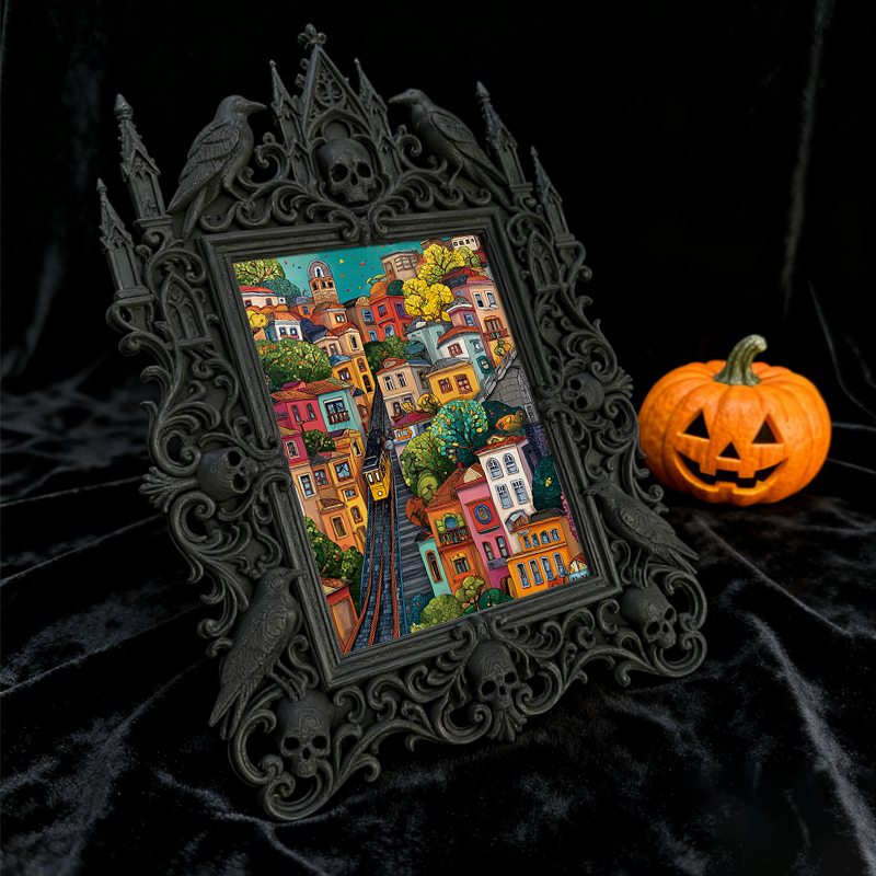 Popular Gothic Dark-style Photo Frame | Dark Art Studio Gallery Wall Decor, Photo Ornament, Wall/Table Dual-use, Waterproof Artistic Plastic