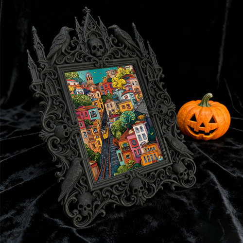 Popular Gothic Dark-style Photo Frame | Dark Art Studio Gallery Wall Decor, Photo Ornament, Wall/Table Dual-use, Waterproof Artistic Plastic