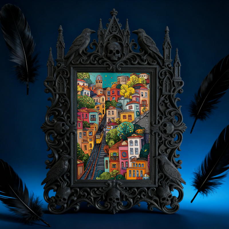 Popular Gothic Dark-style Photo Frame | Dark Art Studio Gallery Wall Decor, Photo Ornament, Wall/Table Dual-use, Waterproof Artistic Plastic