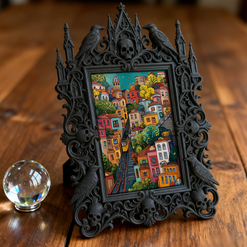 Popular Gothic Dark-style Photo Frame | Dark Art Studio Gallery Wall Decor, Photo Ornament, Wall/Table Dual-use, Waterproof Artistic Plastic