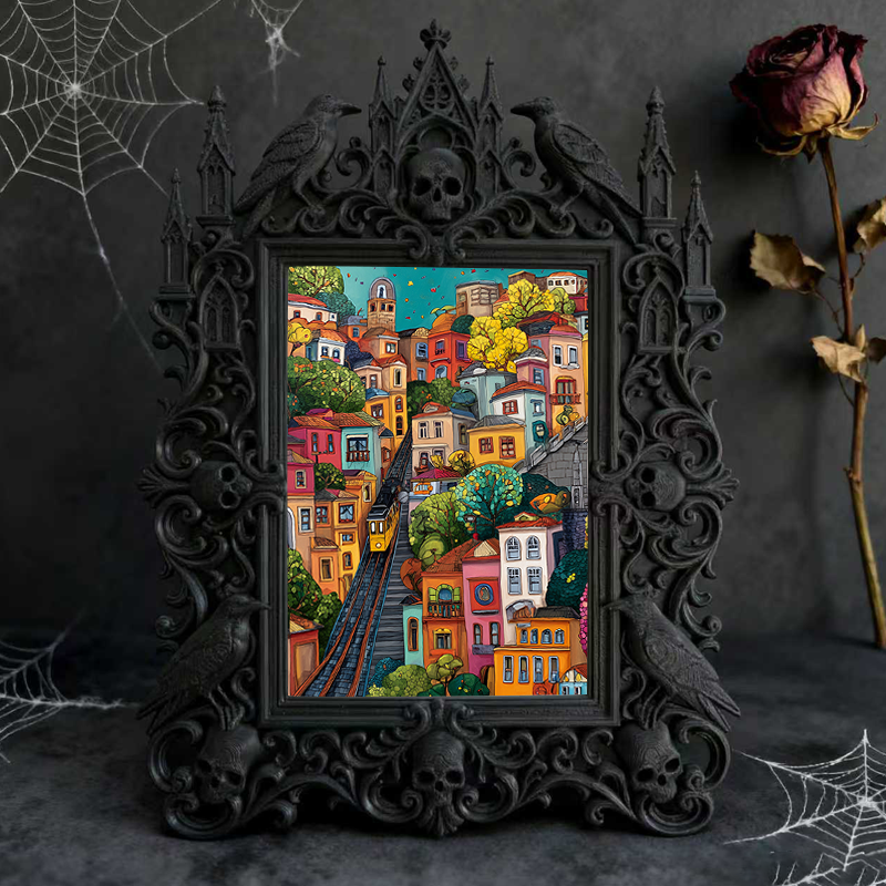 Popular Gothic Dark-style Photo Frame | Dark Art Studio Gallery Wall Decor, Photo Ornament, Wall/Table Dual-use, Waterproof Artistic Plastic