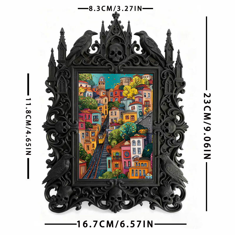 Popular Gothic Dark-style Photo Frame | Dark Art Studio Gallery Wall Decor, Photo Ornament, Wall/Table Dual-use, Waterproof Artistic Plastic