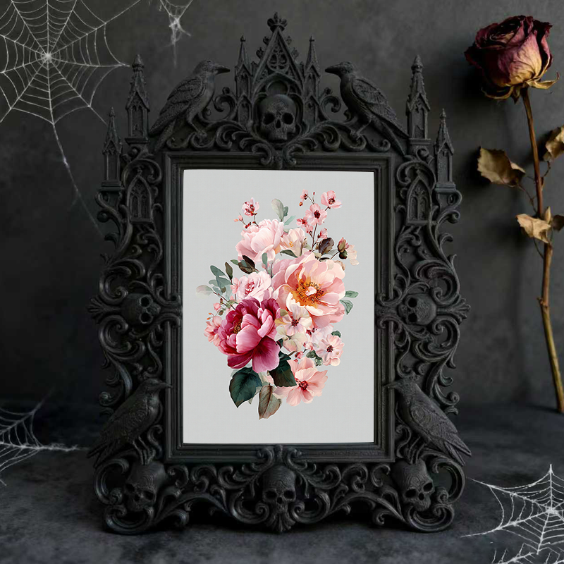 Stylish Gothic Dark-style Photo Frame | Retro Horror VHS Collection Shelf Decor, Photo Ornament, Wall-mountable & Tabletop, Waterproof Class