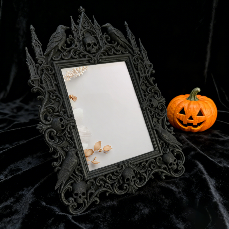 Top-rated Gothic Dark-style Photo Frame | Witchy Pottery Glazing Studio Decor, Photo Ornament, Wall-mountable & Tabletop, Waterproof Anti-sl