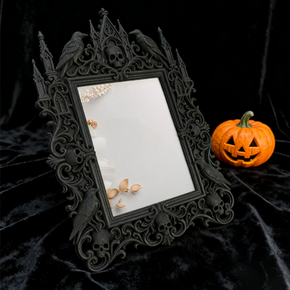 Top-rated Gothic Dark-style Photo Frame | Witchy Pottery Glazing Studio Decor, Photo Ornament, Wall-mountable & Tabletop, Waterproof Anti-sl