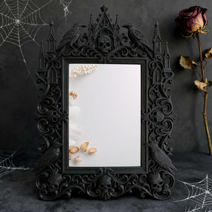 Top-rated Gothic Dark-style Photo Frame | Witchy Pottery Glazing Studio Decor, Photo Ornament, Wall-mountable & Tabletop, Waterproof Anti-sl