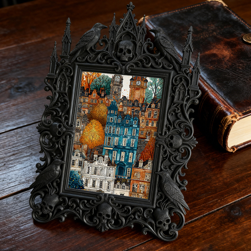 Bestseller Gothic Dark-style Photo Frame | Dark Academia Book Club Meeting Decor, Photo Ornament, Wall/Table Dual-use, Waterproof Vintage Pl