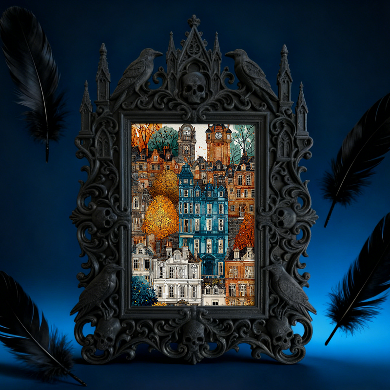 Bestseller Gothic Dark-style Photo Frame | Dark Academia Book Club Meeting Decor, Photo Ornament, Wall/Table Dual-use, Waterproof Vintage Pl