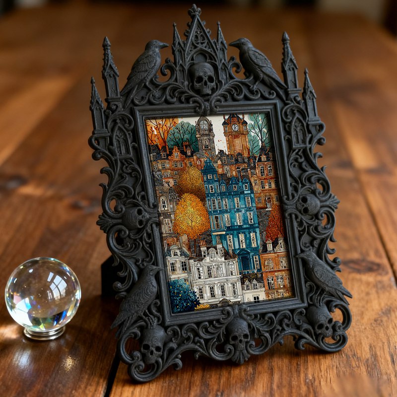 Bestseller Gothic Dark-style Photo Frame | Dark Academia Book Club Meeting Decor, Photo Ornament, Wall/Table Dual-use, Waterproof Vintage Pl