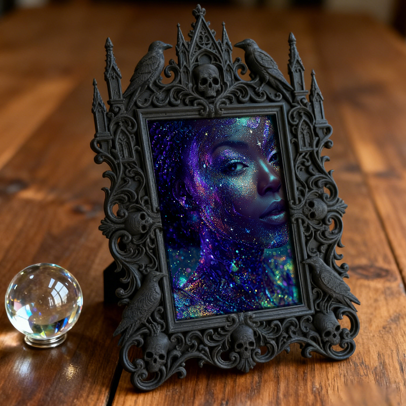 Trendy Gothic Dark-style Photo Frame | Horror Movie Trivia Night Table Decor, Photo Ornament, Wall-mountable & Tabletop, Waterproof Fun Fram