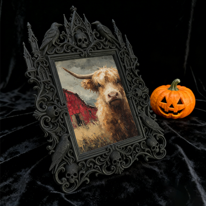 Premium Gothic Dark-style Photo Frame | Witchy Bookbinding Workshop Decor, Photo Ornament, Wall-mountable & Tabletop, Waterproof Sturdy Plas