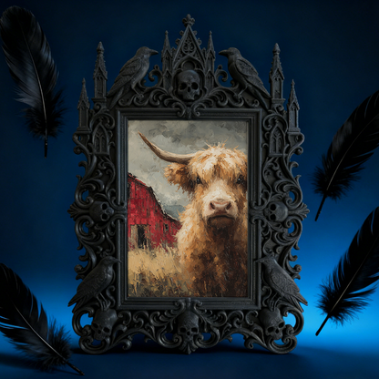 Premium Gothic Dark-style Photo Frame | Witchy Bookbinding Workshop Decor, Photo Ornament, Wall-mountable & Tabletop, Waterproof Sturdy Plas