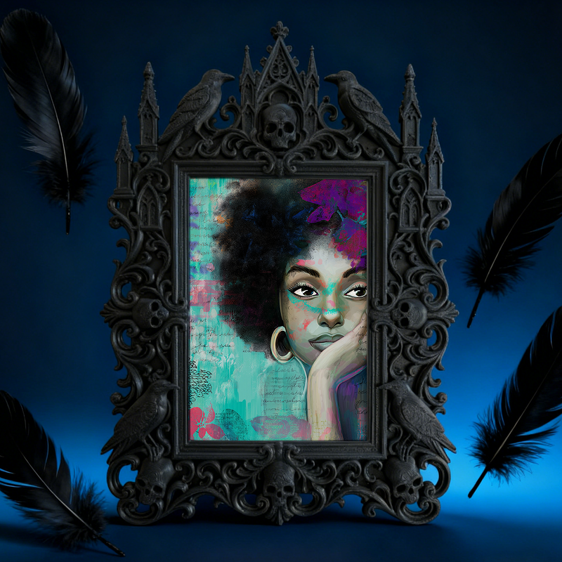 Popular Gothic Dark-style Photo Frame | Dark Floral Wedding Photo Booth Decor, Photo Ornament, Wall/Table Dual-use, Waterproof Romantic Fram