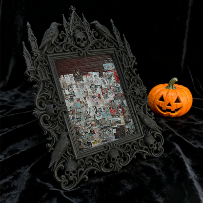 Stylish Gothic Dark-style Photo Frame | Retro Arcade Horror Game Corner Decor, Photo Ornament, Wall-mountable & Tabletop, Waterproof Game-th