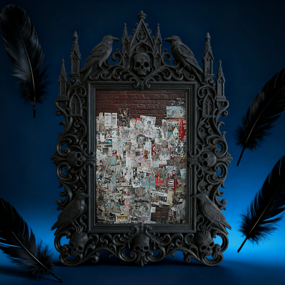 Stylish Gothic Dark-style Photo Frame | Retro Arcade Horror Game Corner Decor, Photo Ornament, Wall-mountable & Tabletop, Waterproof Game-th