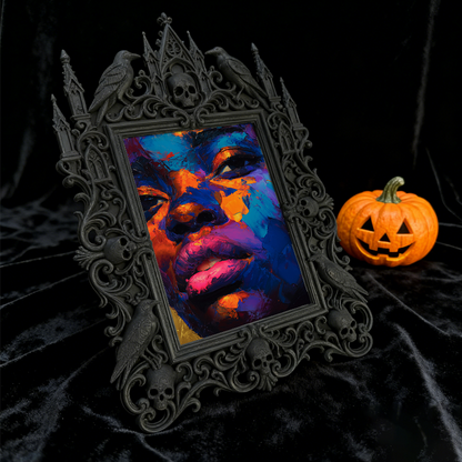 Luxury Gothic Dark-style Photo Frame | Gothic Mansion Themed Party Decor, Photo Ornament, Dual-use Display, Waterproof Luxury Plastic Frame