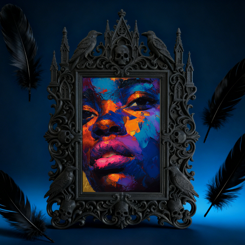 Luxury Gothic Dark-style Photo Frame | Gothic Mansion Themed Party Decor, Photo Ornament, Dual-use Display, Waterproof Luxury Plastic Frame