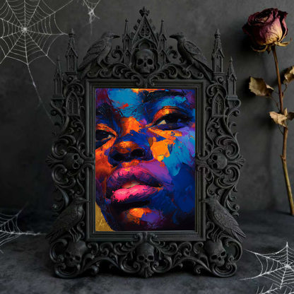 Luxury Gothic Dark-style Photo Frame | Gothic Mansion Themed Party Decor, Photo Ornament, Dual-use Display, Waterproof Luxury Plastic Frame