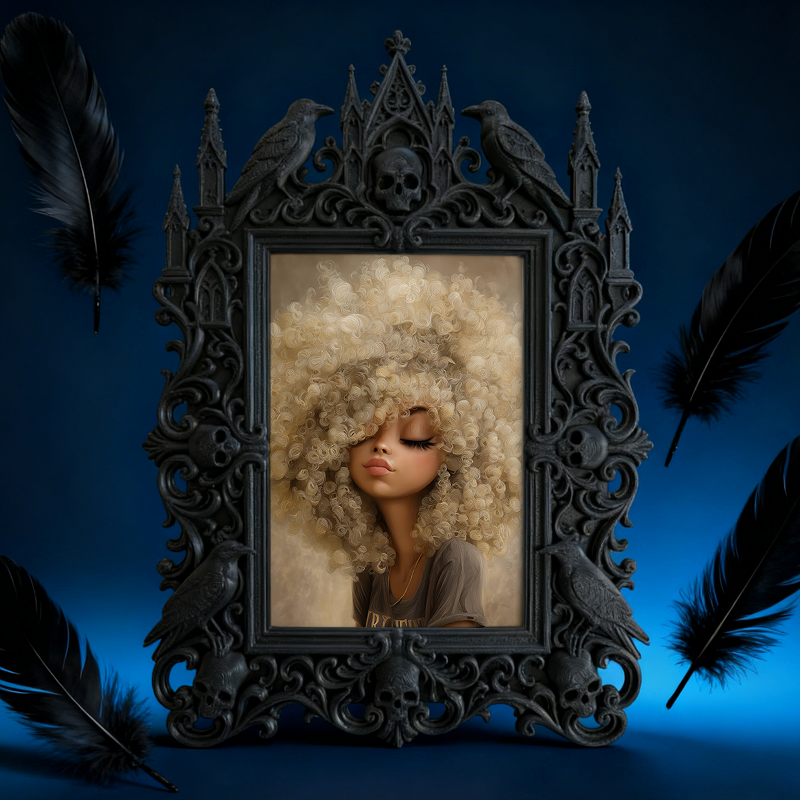 Top-rated Gothic Dark-style Photo Frame | Witchy Crystal Shop Shelf Decor, Photo Ornament, Wall-mountable & Tabletop, Waterproof Sparkle Fra