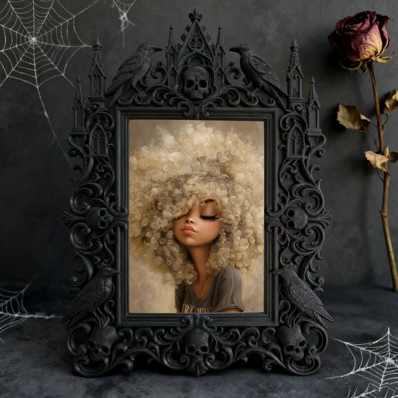 Top-rated Gothic Dark-style Photo Frame | Witchy Crystal Shop Shelf Decor, Photo Ornament, Wall-mountable & Tabletop, Waterproof Sparkle Fra