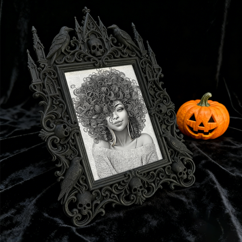 Bestseller Gothic Dark-style Photo Frame | Dark Academia Book Launch Event Decor, Photo Ornament, Wall/Table Dual-use, Waterproof Elegant Pl