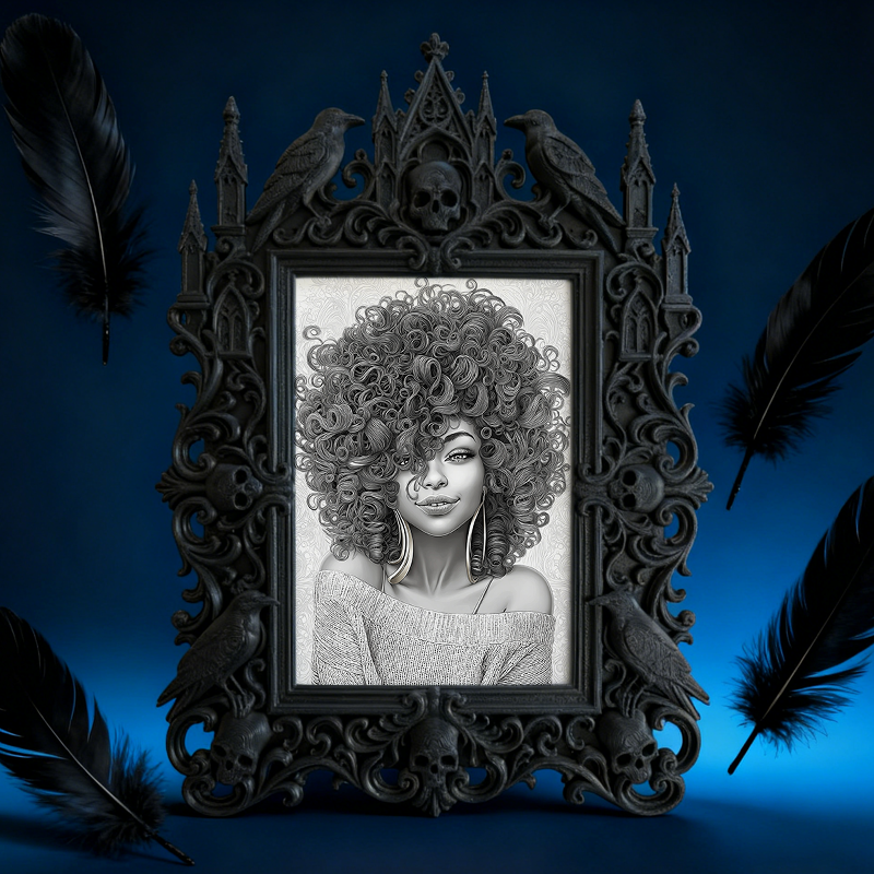 Bestseller Gothic Dark-style Photo Frame | Dark Academia Book Launch Event Decor, Photo Ornament, Wall/Table Dual-use, Waterproof Elegant Pl