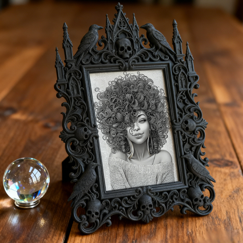 Bestseller Gothic Dark-style Photo Frame | Dark Academia Book Launch Event Decor, Photo Ornament, Wall/Table Dual-use, Waterproof Elegant Pl