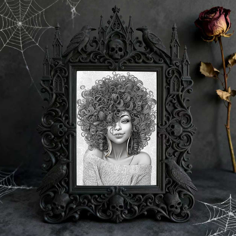 Bestseller Gothic Dark-style Photo Frame | Dark Academia Book Launch Event Decor, Photo Ornament, Wall/Table Dual-use, Waterproof Elegant Pl