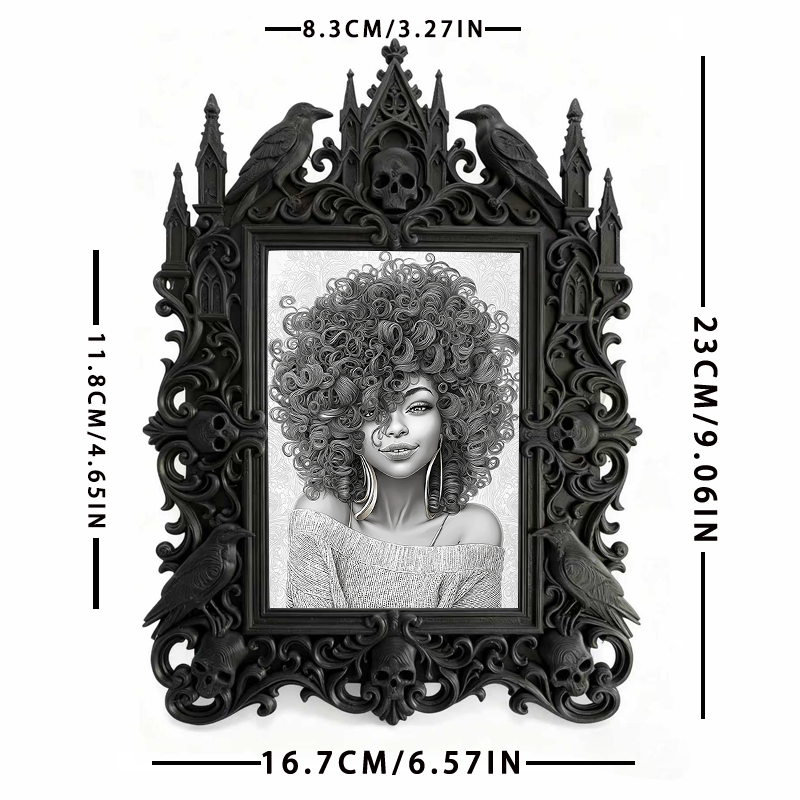 Bestseller Gothic Dark-style Photo Frame | Dark Academia Book Launch Event Decor, Photo Ornament, Wall/Table Dual-use, Waterproof Elegant Pl
