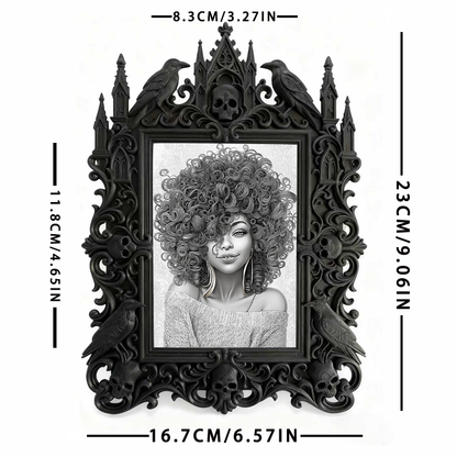 Bestseller Gothic Dark-style Photo Frame | Dark Academia Book Launch Event Decor, Photo Ornament, Wall/Table Dual-use, Waterproof Elegant Pl