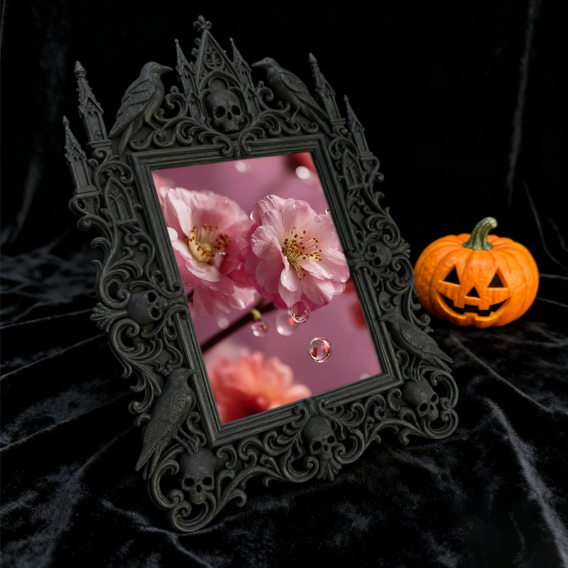 Trendy Gothic Dark-style Photo Frame | Horror Movie Prop Replica Display Decor, Photo Ornament, Wall-mountable & Tabletop, Waterproof Collec