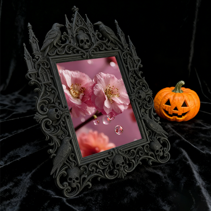 Trendy Gothic Dark-style Photo Frame | Horror Movie Prop Replica Display Decor, Photo Ornament, Wall-mountable & Tabletop, Waterproof Collec