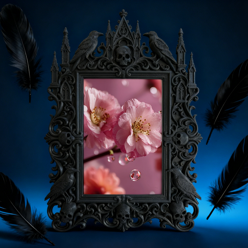 Trendy Gothic Dark-style Photo Frame | Horror Movie Prop Replica Display Decor, Photo Ornament, Wall-mountable & Tabletop, Waterproof Collec