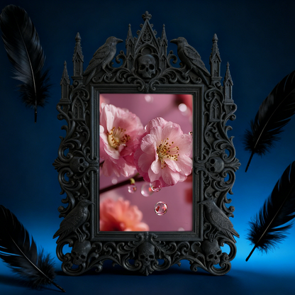 Trendy Gothic Dark-style Photo Frame | Horror Movie Prop Replica Display Decor, Photo Ornament, Wall-mountable & Tabletop, Waterproof Collec