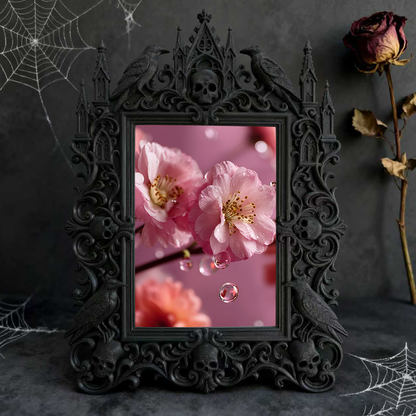 Trendy Gothic Dark-style Photo Frame | Horror Movie Prop Replica Display Decor, Photo Ornament, Wall-mountable & Tabletop, Waterproof Collec