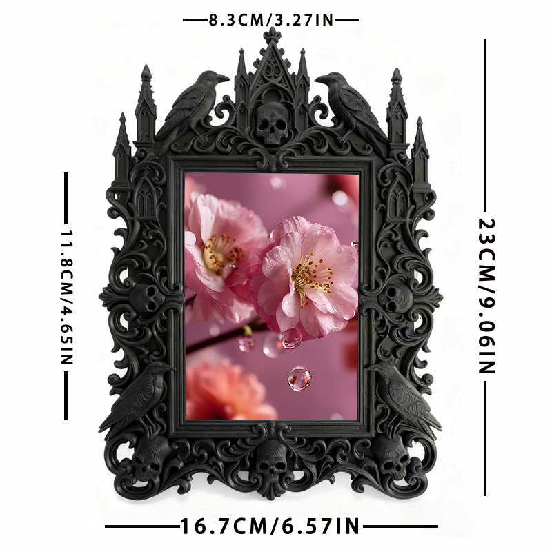 Trendy Gothic Dark-style Photo Frame | Horror Movie Prop Replica Display Decor, Photo Ornament, Wall-mountable & Tabletop, Waterproof Collec