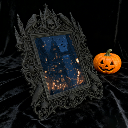 Hot-selling Gothic Dark-style Photo Frame | Gothic Pet Costume Contest Display, Photo Ornament, Dual-use Display, Waterproof Cute Plastic Fr