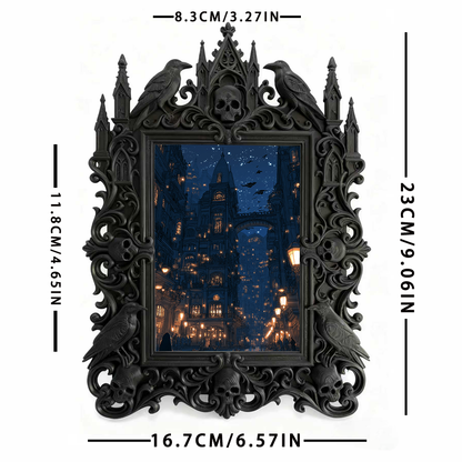 Hot-selling Gothic Dark-style Photo Frame | Gothic Pet Costume Contest Display, Photo Ornament, Dual-use Display, Waterproof Cute Plastic Fr