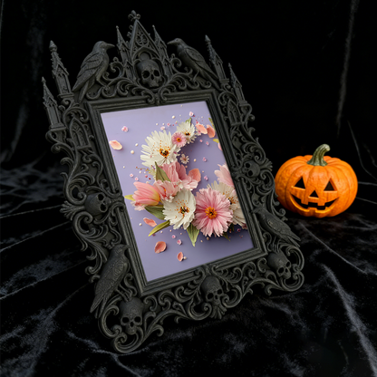 Premium Gothic Dark-style Photo Frame | Witchy Home Brewing Meadery Decor, Photo Ornament, Wall-mountable & Tabletop, Waterproof Rustic Fram