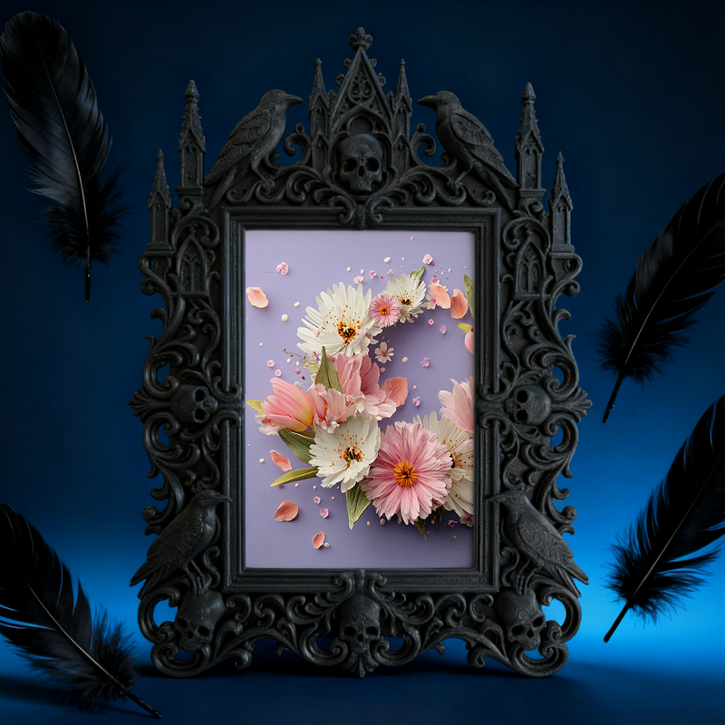 Premium Gothic Dark-style Photo Frame | Witchy Home Brewing Meadery Decor, Photo Ornament, Wall-mountable & Tabletop, Waterproof Rustic Fram
