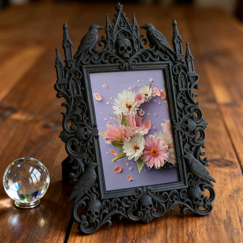 Premium Gothic Dark-style Photo Frame | Witchy Home Brewing Meadery Decor, Photo Ornament, Wall-mountable & Tabletop, Waterproof Rustic Fram