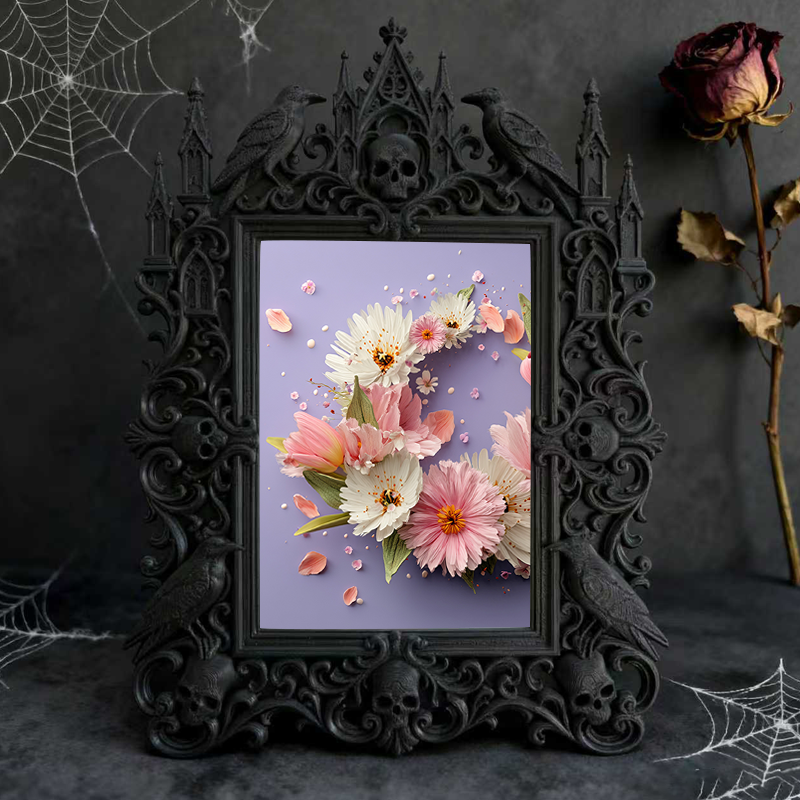 Premium Gothic Dark-style Photo Frame | Witchy Home Brewing Meadery Decor, Photo Ornament, Wall-mountable & Tabletop, Waterproof Rustic Fram