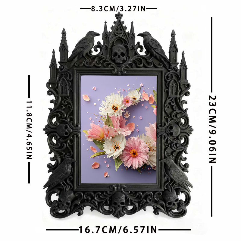 Premium Gothic Dark-style Photo Frame | Witchy Home Brewing Meadery Decor, Photo Ornament, Wall-mountable & Tabletop, Waterproof Rustic Fram