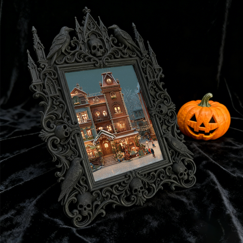 Popular Gothic Dark-style Photo Frame | Dark Fantasy RPG Game Master Desk Decor, Photo Ornament, Wall/Table Dual-use, Waterproof Game Frame