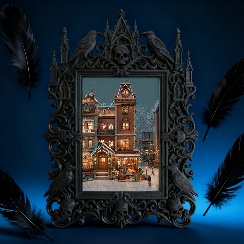 Popular Gothic Dark-style Photo Frame | Dark Fantasy RPG Game Master Desk Decor, Photo Ornament, Wall/Table Dual-use, Waterproof Game Frame