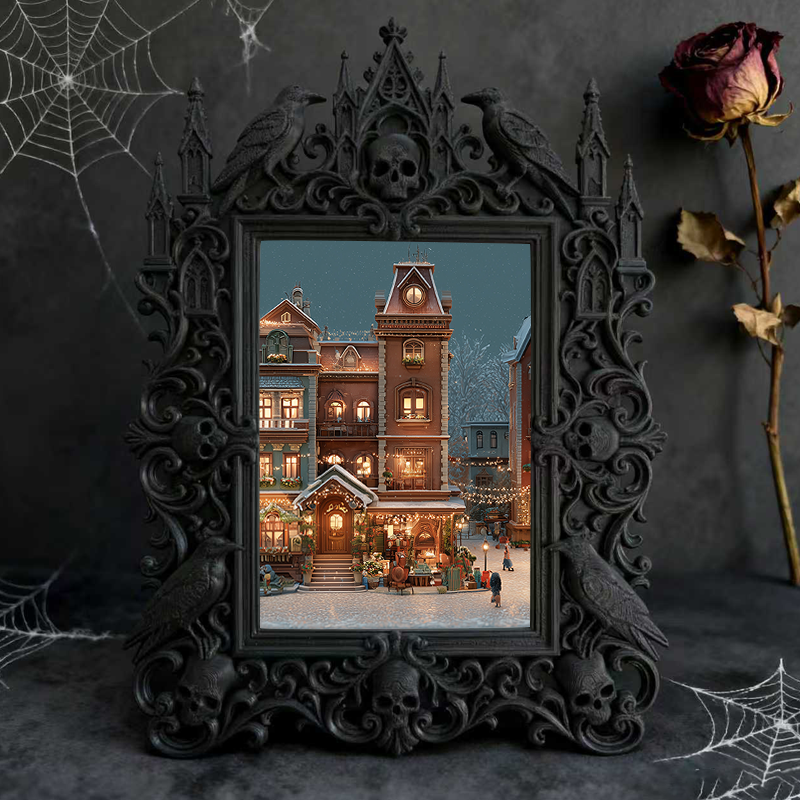 Popular Gothic Dark-style Photo Frame | Dark Fantasy RPG Game Master Desk Decor, Photo Ornament, Wall/Table Dual-use, Waterproof Game Frame