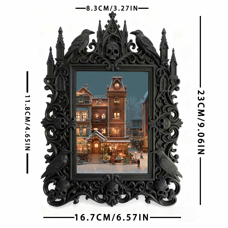 Popular Gothic Dark-style Photo Frame | Dark Fantasy RPG Game Master Desk Decor, Photo Ornament, Wall/Table Dual-use, Waterproof Game Frame