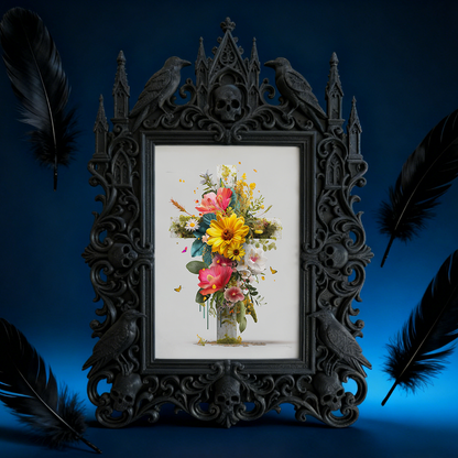 Stylish Gothic Dark-style Photo Frame | Retro Bicycle Repair Shop Wall Decor, Photo Ornament, Wall-mountable & Tabletop, Waterproof Industri