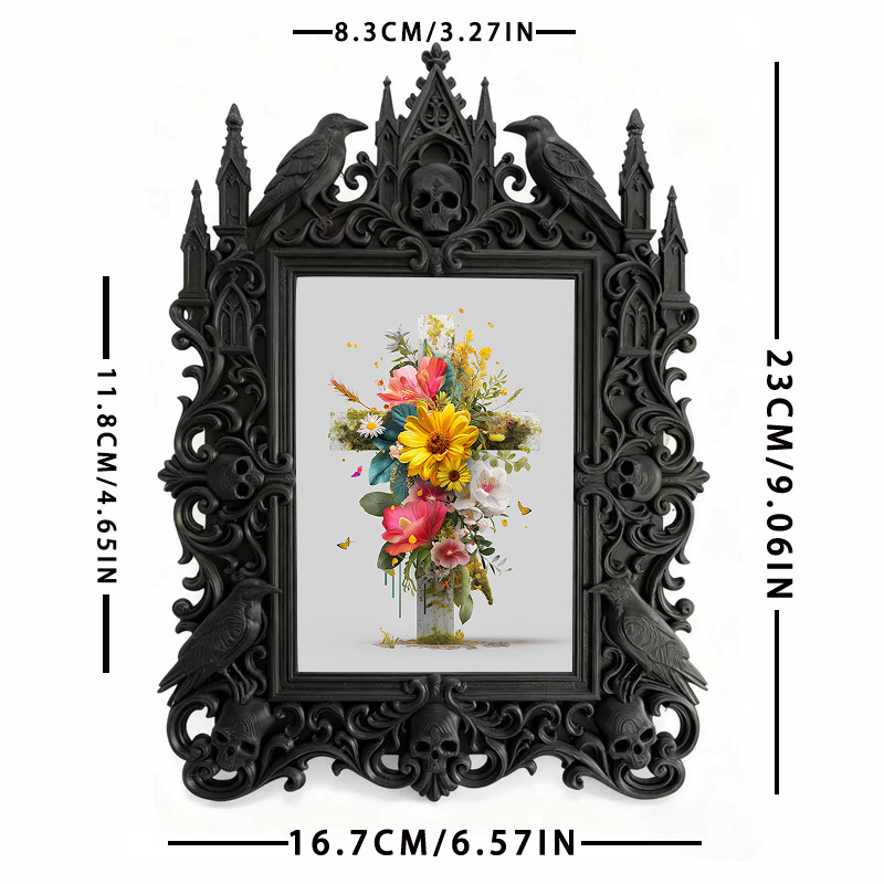 Stylish Gothic Dark-style Photo Frame | Retro Bicycle Repair Shop Wall Decor, Photo Ornament, Wall-mountable & Tabletop, Waterproof Industri