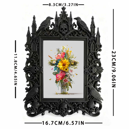 Stylish Gothic Dark-style Photo Frame | Retro Bicycle Repair Shop Wall Decor, Photo Ornament, Wall-mountable & Tabletop, Waterproof Industri